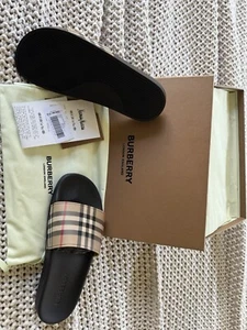 Womens Vintage Check Burberry Slides - Picture 1 of 2