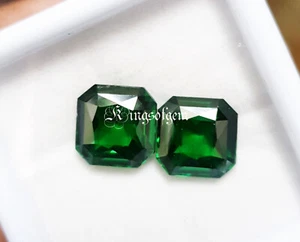 Piedra preciosa suelta cuadrada zafiro verde profundo natural certificado de ... - Imagen 1 de 6
