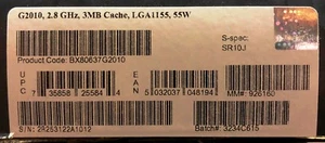 Intel BX80637G2010 SR10J Pentium Processor G2010 3M Cache, 2.80 GHz NEW RETAIL - Picture 1 of 1