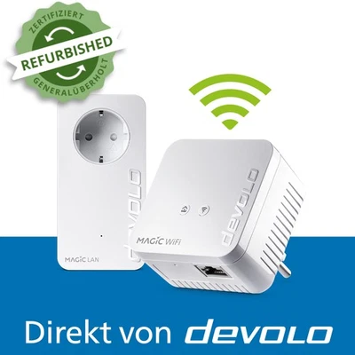 devolo Magic 1 WiFi mini Powerline 1200 Mbps Mesh WLAN Verstärker 2x Adapter - Bild 1 von 4