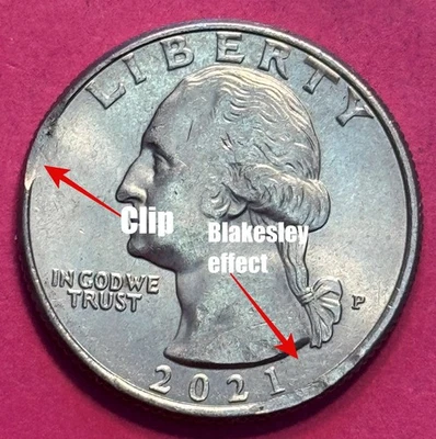 2021-P Rare Shallow Rim Clip Error Washington Crossing The Delawar Quarter 1255 - Image 1 of 4