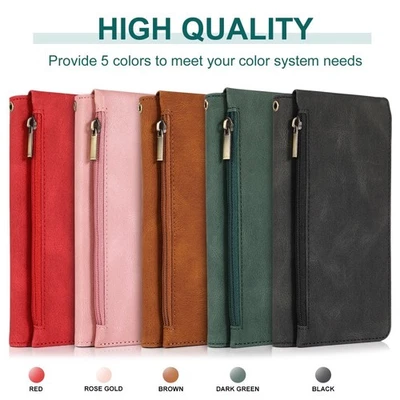 Zipper Leather Wallet Phone Case For Samsung S25 S24 S23 S22 S21 FE S20 S10 S9 - Image 1 of 4