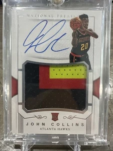 JOHN COLLINS 2017-18 NATIONAL TREASURES #119 ROOKIE PATCH AUTO Black Box 1/1 RPA - Picture 1 of 2