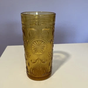 Vintage Brockway Glas Becher flacher Boden American Concord Bernstein 5,5" Höhe - Bild 1 von 12