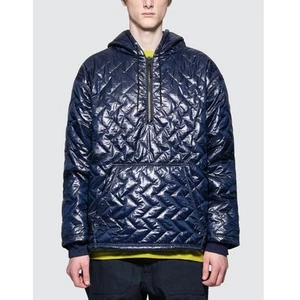 Converse x P.A.M. Pullover Quilted Hoodie Jacket Size L Navy Blue Limited EUC - Picture 1 of 13