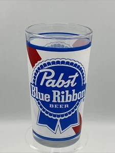 Vintage Pabst Blue Ribbon PBR Beer Glass 5 1/4" Tall x 2 3/4" At Top No Chips - Picture 1 of 8