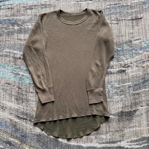 Men's Vintage 90's Brown Waffle Knit Thermal Long Johns Sleeve Shirt Sz Large - Picture 1 of 6