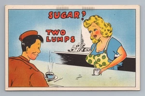 Sugar Two Lumps Vintage Postcard - Picture 1 of 2