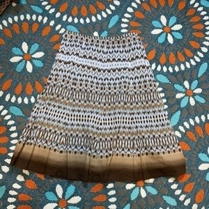 Boho Bohemian Lined Side Zip Retro Ombré Brown Blue GUC Midi Length Skirt size 8 - Picture 1 of 11