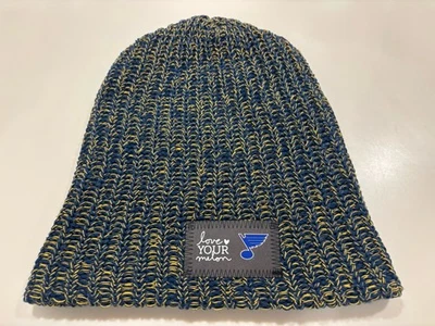 Love Your Melon St. Louis Blues Hockey Blue Yellow Beanie Hat Limited Edition - Image 1 of 4