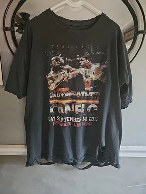 2015 Mayweather Alvarez Fight T Shirt Large  Wearable Has Holes - Image 1 of 4
