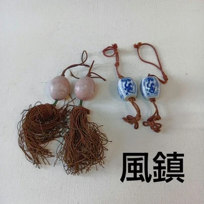 Fuchin/Hanging Scroll Weight/Rose Quartz And Ceramic Ornaments Secondhand K - Image 1 of 4