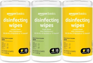 Wipes, Lemon & Fresh Scent, Sanitizes, Cleans & Deodorizes, 255 Ct (3 Pks of 85) - Picture 1 of 11
