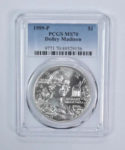 1999-P Dolley Madison Commemorative Dollar MS70 PCGS Blue Label *7079 - Picture 1 of 5