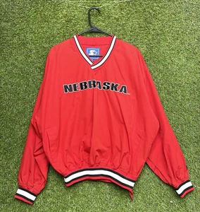 Vintage Nebraska Cornhuskers Starter Windbreaker Jacke Herren Medium Pullover Y2K - Bild 1 von 17