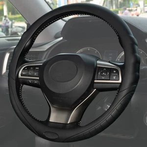 DELUXE Car Silicone Steering Wheel Cover Leather NonSlip Mat Protector Styling - Picture 1 of 8