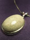 Sterling Silver Cream Petrified Coral &  Red Spinel Pendant & Chain Necklace Vtg