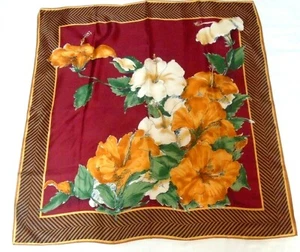 Vera Bright Colors Tropical Floral and Striped Design 100% Luxurious Silk Scarf! - Picture 1 of 11