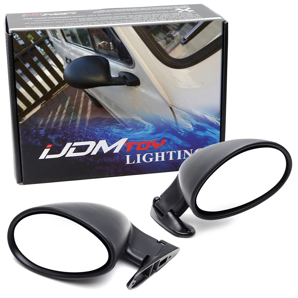 Espejos retrovisores laterales ovalados universales estilo retro clásico California negro mate Foto 1 de 4