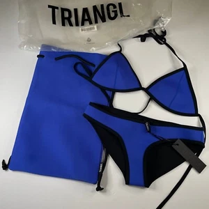 Triangl Bikini Malibu Blue and Arizona Sunset Orange Large Top & Small Bottoms - Picture 1 of 12