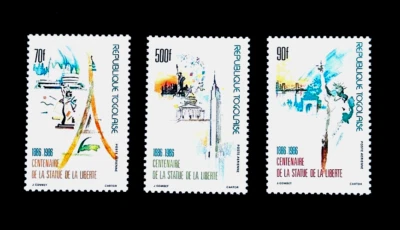 TOGO Stamp Lot - 1986 Centenary Statue of Liberty Full Set Mint OG NH  r28 - Image 1 of 2