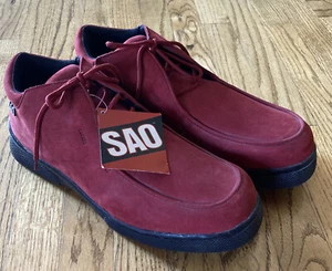 SAO Stacy Adams Mens Suede Oxford Boots Shoe Red Size 14 M - Picture 1 of 8