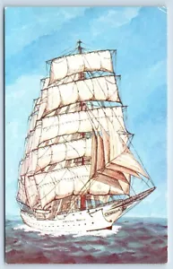 Christian Radich Noruega un barco de entrenamiento pintura por Frank Zaso postal - Imagen 1 de 2