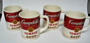Set of 4 - CAMPBELL'S Tomato Soup 8 Oz CERAMIC Mug made in USA - Picture 1 of 7