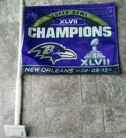 Baltimore Ravens SUPER BOWL XLVII CHAMPIONS TWO SIDED CAR FLAG ! FREE SHIPPING ! Cover