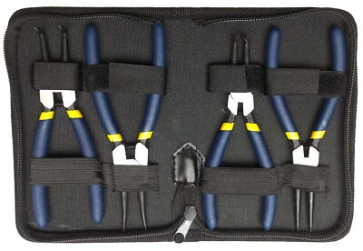 ALKAN 4 x Sprengringzange / Seegeringzange 150mm f. Außen + Innen Sicherungsringzangen