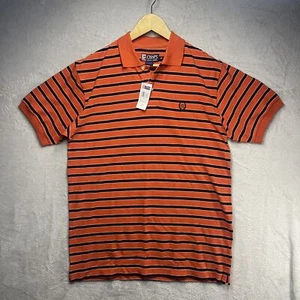 BNWT Chaps Ralph Lauren Men's Orange Striped Polo- 100% Cotton, Medium #0623 - Picture 1 of 6