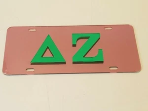 DELTA ZETA License Plate Reflective PINK - Picture 1 of 2