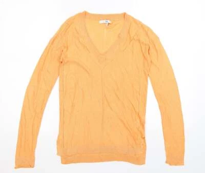 NEXT Womens Orange V-Neck Acrylic Blend Jumper Size 6 - Image 1 of 4