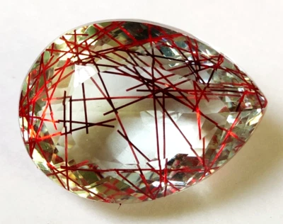 AAA+ Large Rutilated Quartz Size 69.05 Ct. Pear Cut Loose Gemstone Gift 4 Women - Image 1 of 4
