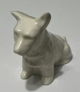 Antike Belleek Irland Porzellan Scottie Terrier Hund 3 1/2"" Figur - Bild 1 von 6