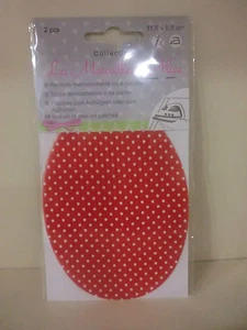 2 TOPPE TOPPA OVALI MINI 11,5 x 8,5 TERMOADESIVE APPLICAZIONI ROSSE CON POIS - Picture 1 of 1