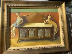 Italienisch Anfang 21. Jahrhundert, Alessandra Gasparini Öl auf Leinwand. Surrealismus - Bild 1 von 14