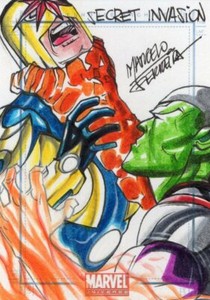 Marvel Universe 2011 - Color Sketch Card by Marcelo Ferreira - Secret Invasion