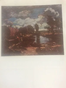 1958 John Constable Painting Colour Print 1811 Lock & Cottages on the Stour - Picture 1 of 1