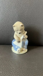 Soviet Russian BEAR with balalaika Porcelain Figurine Gorodnitsa USSR 50-60s - Picture 1 of 9