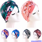 Muslim Print Hijab Pleated Chemo Cap Indian Turban Women Beanie Bonnet Headscarf
