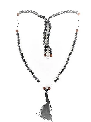Mala Labradorit Howlith und  Rudraksha - Yogimudra - Bild 1 von 2