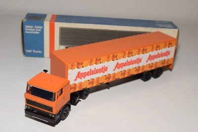 @. LION CAR DAF 3300 CAMION CON RIMORCHIO APPELSIENTJE ECCELLENTE SCATOLA - Immagine 1 di 4