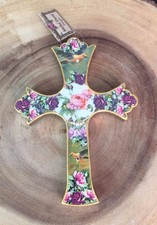 Crucifix wall art, floral wall cross, Catholic wall decor, Christian gift, NEW