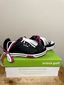 Crocs Karlene Golf Shoes Black/Fuchia Women Size 9 Art 15370 NIB - Picture 1 of 6