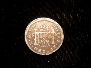 MEXICO. CHARLES IV. 1/2 REAL 1192 Mo F M. Uncleaned.