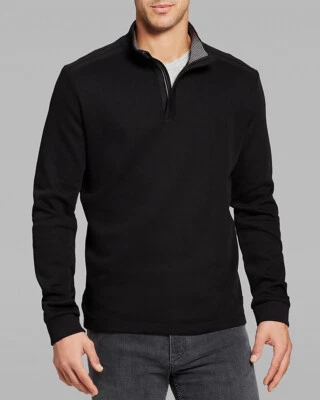 Suéter Pullover Hugo Boss Piceno Cuarto Cremallera Henley Manga Larga Negro Para Hombre XL Foto 1 de 4