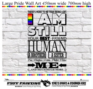 GAY LESBIAN PRIDE LGBT FLAG POSTER WALL STICKERS ART ROOM DECOR DECALS - Picture 1 of 4