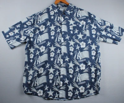 NY Yankees Floral Hawaiian Shirt Men's 3XL MLB Genuine Merchandise Short Sleeve - Image 1 of 4