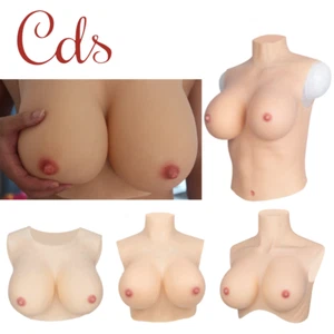 Fake Boobs Silicone Breast Forms Breastplates B-H Cup Drag Queen Crossdresser  - Picture 1 of 21